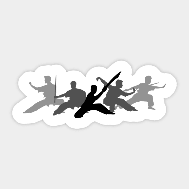 Wushu Sword Fighters Poses Silhouettes Sticker by AnotherOne